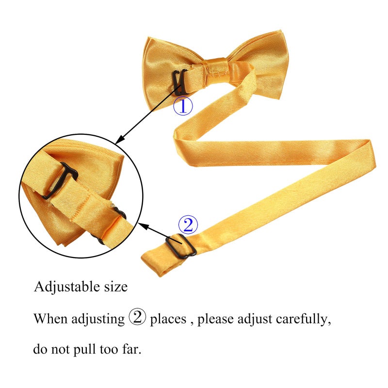 WELROG Kids Suspender Bow Tie Sets - Adjustable Braces With Bowtie Gift Idea for Boys and Girls (Yellow) - Image 5